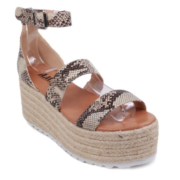 Snake Woven Platform Espadrille Sandals - Picture 2 of 2